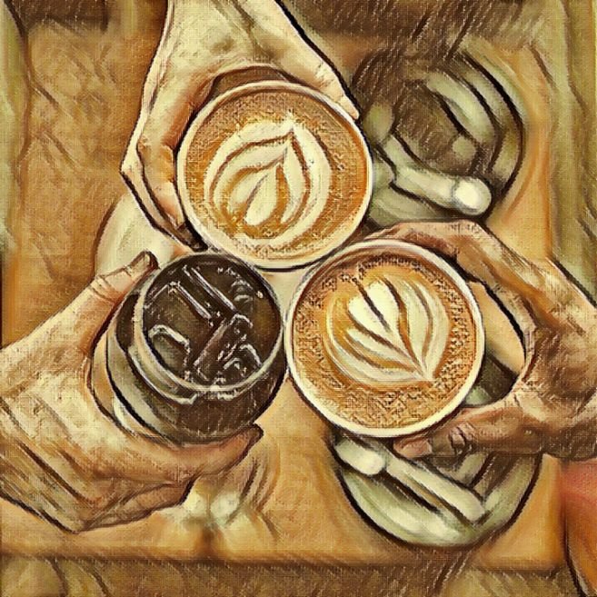 Illustrated coffee artwork — sketch edition