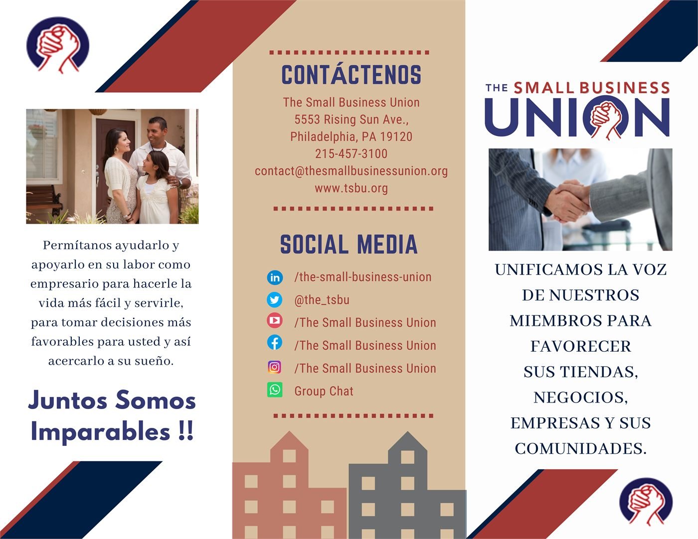 The Small Business Union — Tri-fold brochure, Spanish